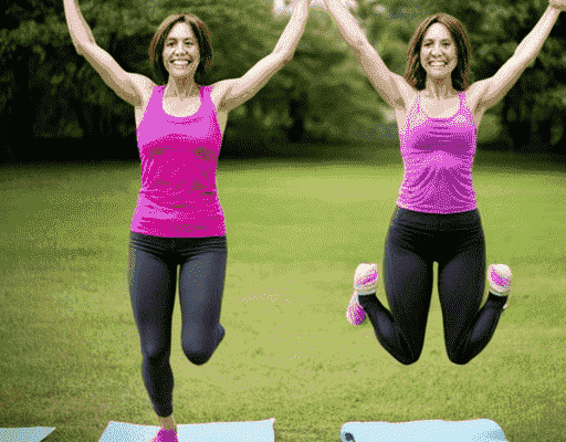 Girls with Jumping jacks; an easy cardio exercise for women