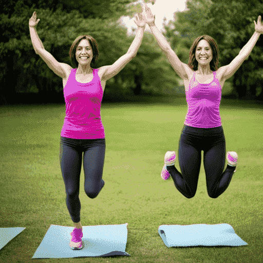 Girls with Jumping jacks; an easy cardio exercise for women